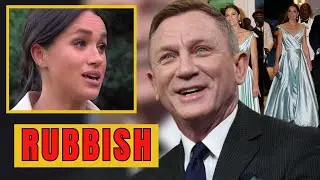 Class vs Trash! Daniel Craig criticizes Meghan's long skirt but praises Kate's Hollywood blue gown