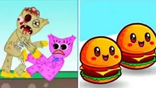 Food Run vs Huggy Story 🍔💙 Crazy Fun Mobile Game Battle | Satisfying +😄💥💔