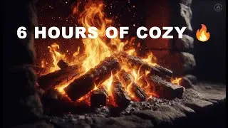Stone Fireplace Glow 🔥 | 6 Hours of Cozy Firelight & Gentle Crackle