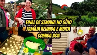 Vlog- Final de semana no sítio, fizemos pão de queijo no fogão a lenha, canjica doce e muito mais...