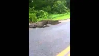 Road Washout Near Watkins Glen, NY