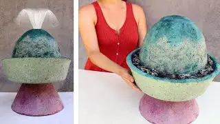 DIY Solar Fountain Made From Papercrete