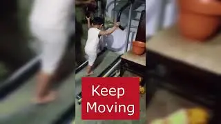 Keep Moving, Keep Moving | Baby Girl's Fitness Goals | Walking on the Treadmill at 3 Years Old