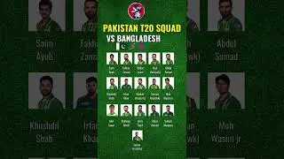 Pak t20 Squad vs Ban #shorts #youtubeshorts #pakvsban #pakistancricket #paksquad