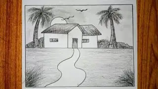 Pencil Simple Scenery Drawing || Latsdep So Beautiful || Very Nice Art || Trending Viralvideo 