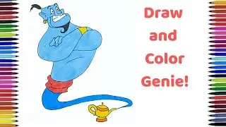 Genie drawing and coloring | step by step tutorial for kids, beginners and toddlers 