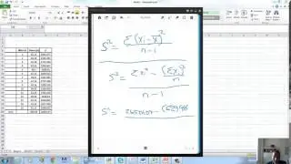 Calculating the variance by hand and using the shortcut formula and Excel