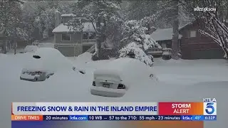 Rare snowfall covers the Inland Empire