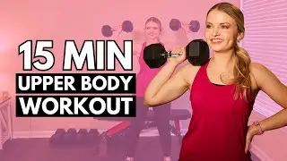 15 MIN UPPER BODY WORKOUT - Apartment-friendly, interval dumbbell workout | beginner to intermediate