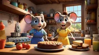 Six Little Mice Bake a Cake | Fun Cooking Nursery Rhyme for Kids | Baby Songs and Preschool Learning