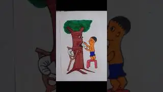 Save tree save world 🌳🤕 #shorts #viral #youtubeshorts #trending #aayu #painting #art #creative