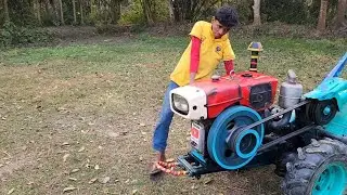 How to see amazing machine start | diesel engine machine starting village boy 