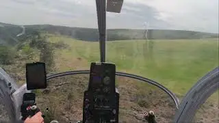 Helicopter mountain pinnacle landing in piston Hughes 269C Schweizer 300C