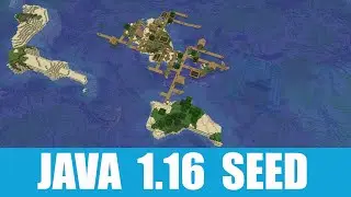 Minecraft Java 1.16 Seed: Village connects two islands with ocean temple and shipwreck