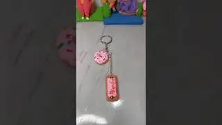 DIY cute donut  keychain 🍩❤️🤩#donuts#keychain#diy#clayart#viral#trending#song#shortsfeed#shorts