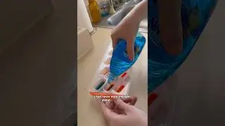 Cleaning hack! Frozen dawn dish soap inside of a sponge #cleaningvideos #cleantok #cleaninghacks
