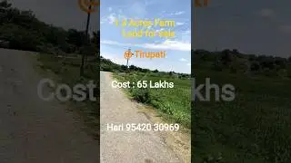 1.3 Acres ( 1 Acre 30 Cents ) farm land for sale In Tirupati| Per Cent Price: 50,000/-
