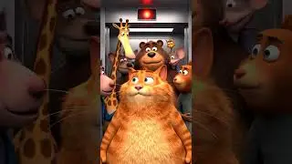 Fat Cat Elevator Overload Fluffy Excuse #cgishort #funnycat #cartooncomedy #pixarstyle #cartoonshort