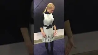 This woman is wearing a programmable dress #Fashion#ProgrammableDress #TechInFashion #SmartClothing