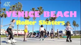 [4K] Venice Beach Roller Skating Dancers /Virtual Tour/Los Angeles CA USA ベニスビーチ　ローラースケート　ダンサー