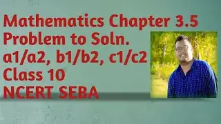 Problem to Solution (a1/a2, b1/b2, c1/c2) Mathematics Chapter 3.5 || Class 10 NCERT SEBA