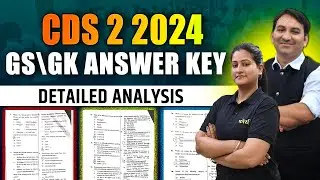 CDS 2 2024 GS/GK Answer key  | CDS 2 2024 GS paper solution analysis with answer key