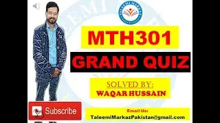 MTH301 GRAND QUIZ Solution 2025 | MOST IMPORTANT QUESTION OF MTH 301