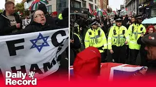 Pro-Israel supporters attempt to block demo in support of Palestine in Manchester city centre