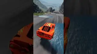 McQueen vs Giant Water Pit & Log Downhill Race &ndash; BeamNG drive