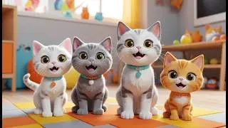 Three Little Toy Cats Meow Meow Meow | Adorable Pet Songs & Counting for Kids