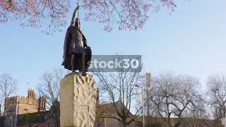 Statue Of King Alfred The Great In Winchester, UK