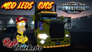 МОД СВЕТОДИОДНЫЕ ОГНИ, ГЛАЗА, ЛОБОВОЕ СТЕКЛО, KENWORTH ИЛИ ЛЮБОЙ БАЗОВЫЙ ГРУЗОВИК ATS EL ROJO TRU...