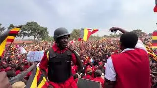 Last day of campaigning in uganda boby wine entertaining voters by singing luhya 