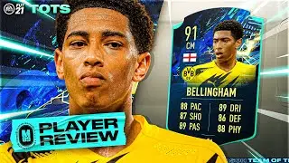 TOTS MOMENTS BELLINGHAM PLAYER REVIEW | 91 TOTS MOMENTS BELLINGHAM REVIEW | FIFA 21 Ultimate Team