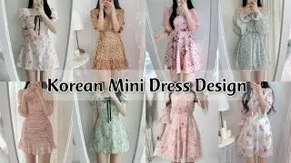 Korean Mini Dress Design|Printed Dress Design|Short Dress|Korean girls Outfit|New Dress Design 2022