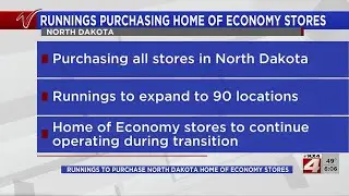 Runnings to purchase North Dakota Home of Economy stores
