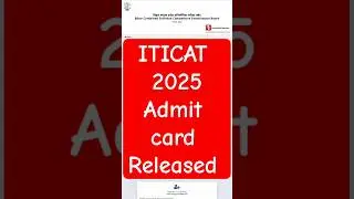 ITICAT 2025 ADMIT CARD OUT #onthisday #song #music #love #iti #itinews #itiadmitcard #itibihhar #fun