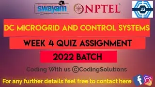 Dc Microgrid and control systems Week 4 Quiz Assignment Solution | NPTEL 2022 | SWAYAM