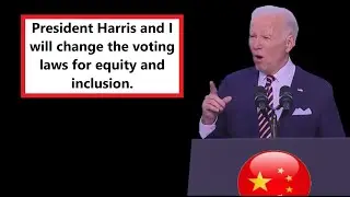 Biden in Atlanta yelling about voting rights to a small crowd. Attacks Trump and his supporters.