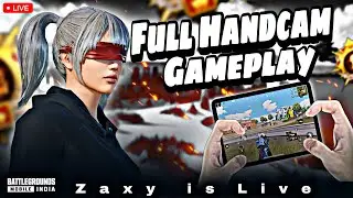 HANDCAM GAMEPLAY WITH ZAXY 🔥  #shortlive  #bgmilive #pubg #live