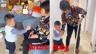 Filial piety comes first among all virtues#funny #cutebaby