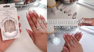 $2 SHEIN WINTER PRESS ON NAILS TUTORIAL ❄️ | Affordable Long Lasting Press On Nails