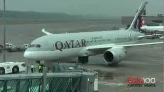 ✈ Inaugural flight Qatar 787-8 at Zurich Airport - DE-ICEING, take-off, fullHD!!!