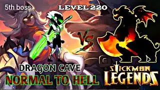 STICKMAN LEGENDS 5th BOSS (Balrog) | NORMAL TO HELL | DRAGON CAVE | 『GPV』