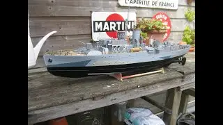Flower Corvette  warship WW2 modelschip testing!