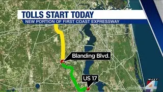 Toll collection begins on newest stretch of First Coast Expressway between Blanding Boulevard, US 17
