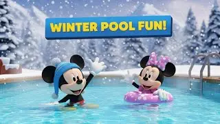 Mickey Mouse and Minnie Winter Swimming Pool Adventure ❄️🏊 | Fun Cartoon for Kids