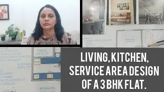 LIVING,KITCHEN,SERVICE AREA DESIGN OF A 3BHK FLAT|THE BETTER LIVING | EMAIL: gauri.kokate@yahoo.com