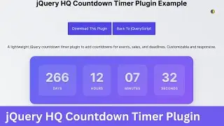 15. jQuery Plugin Tutorial | HQ Countdown Timer | Learn with Gsarwar