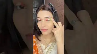 Easiest TriColor🇮🇳 Eye Makeup without using Brushes😍 #youtubeshorts #independenceday #shorts